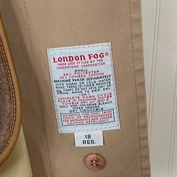 Vintage London Fog Women's Trench Coat Sz 18R - Picture 12 of 13